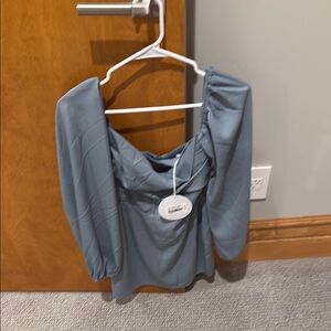 Princess Polly Blue Ruched Fitted Long Sleeve Dress